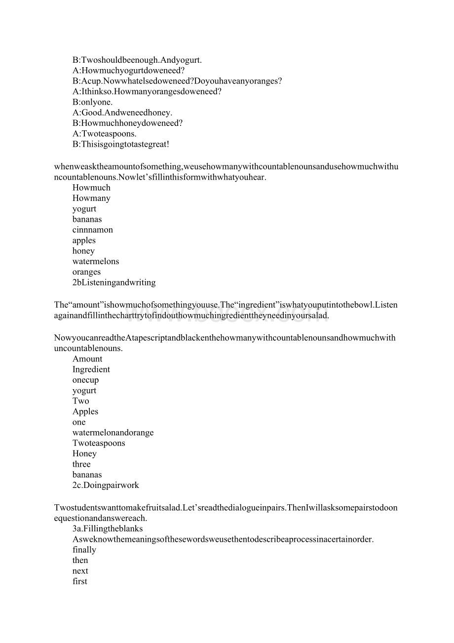 Unit 7 How do you make a milk shake上课学习上课学习教案Word下载.docx_第3页