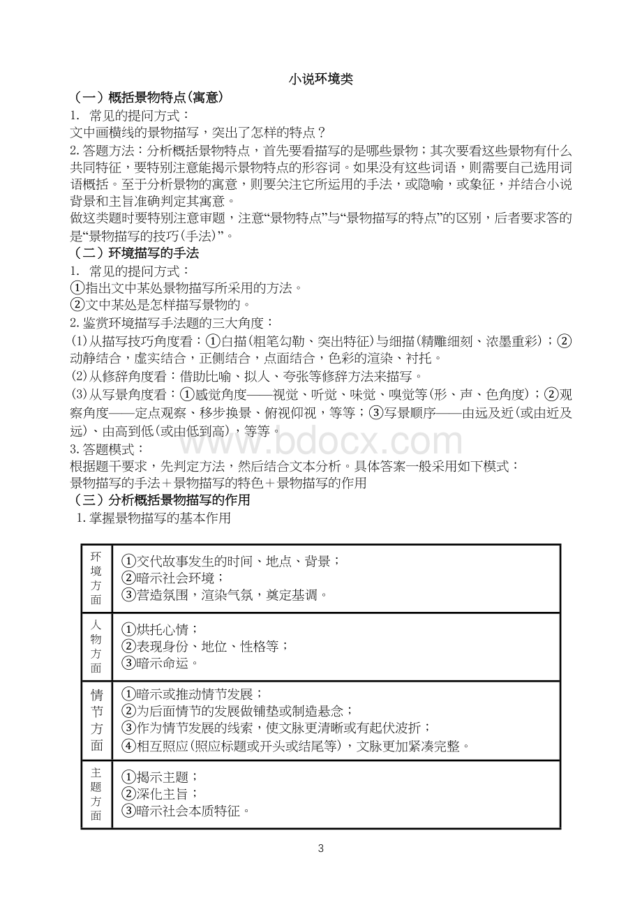 高考语文小说阅读常考题型及答题模式(详细)Word文件下载.docx_第3页