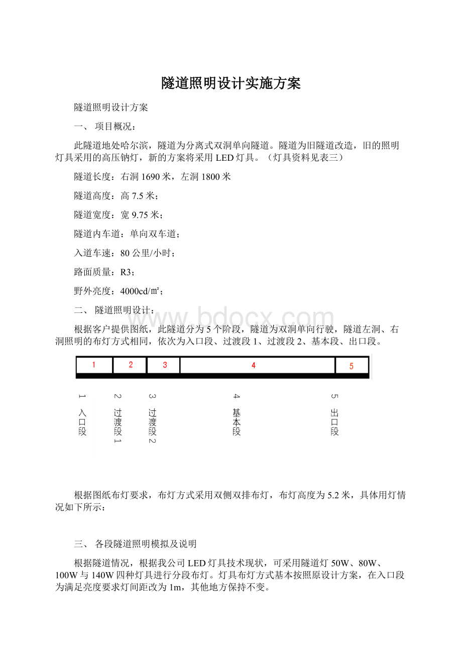 隧道照明设计实施方案.docx