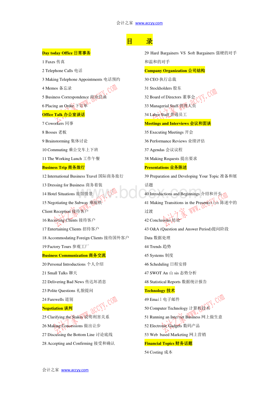 完整版商务英语情景对话100主题资料下载.pdf_第1页