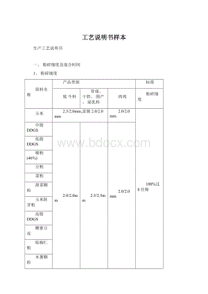 工艺说明书样本Word格式文档下载.docx