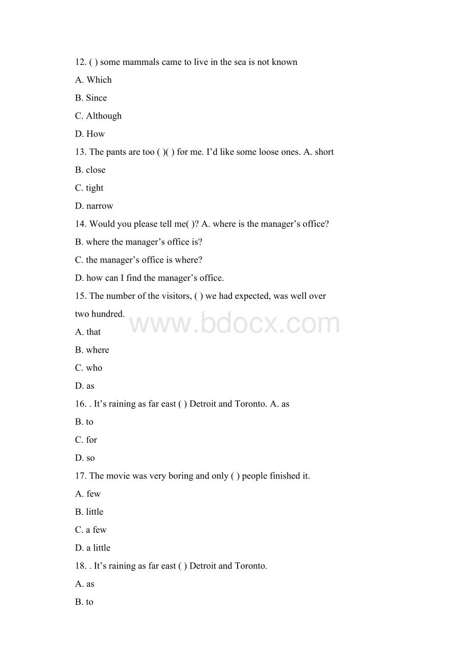 网络教育自学考试大学英语1作业题及答案三套.docx_第3页