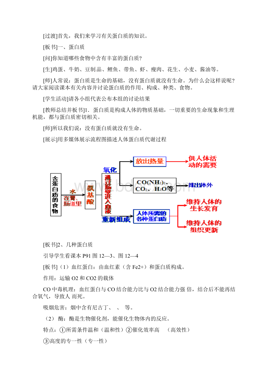 人教五四制初中化学9下《13课题1 人类重要的营养物质》word教案 2.docx_第2页