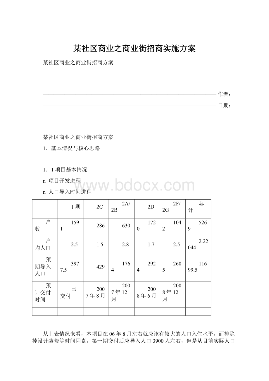 某社区商业之商业街招商实施方案文档格式.docx