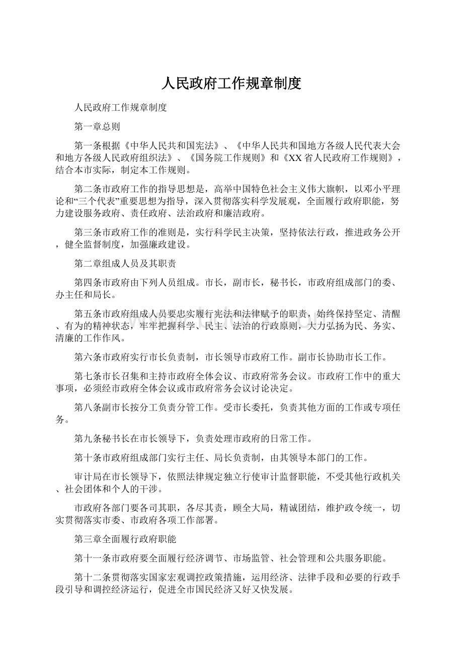 人民政府工作规章制度.docx