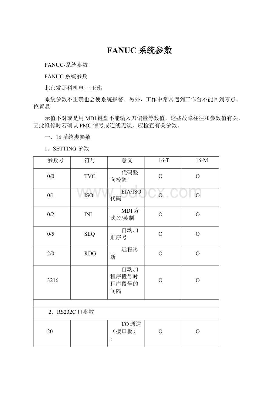 FANUC系统参数.docx