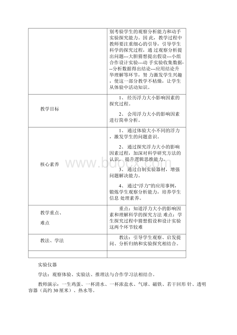 第一节浮力下探究浮力大小的影响因素Word文件下载.docx_第2页