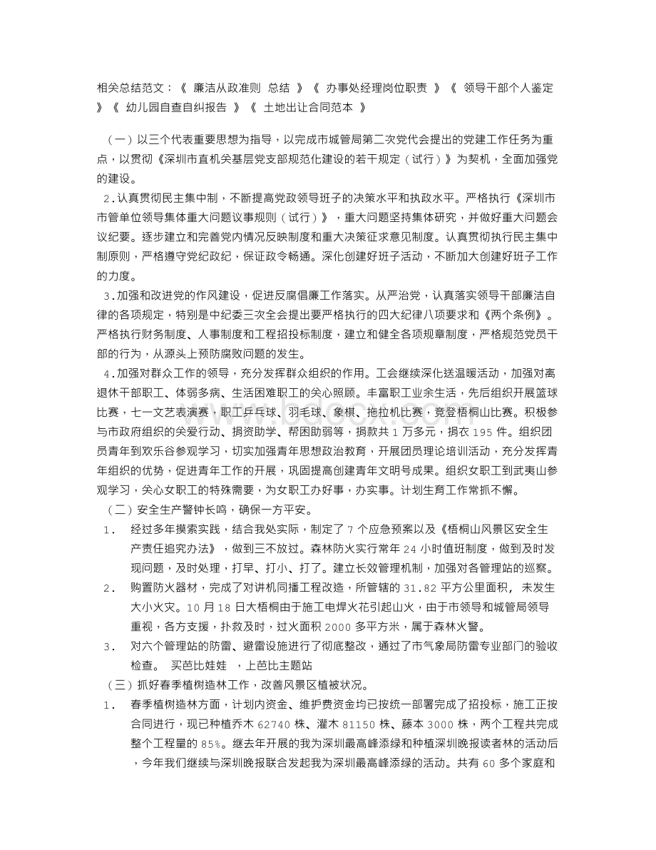 旅游景区管理处工作总结范文Word文档格式.doc