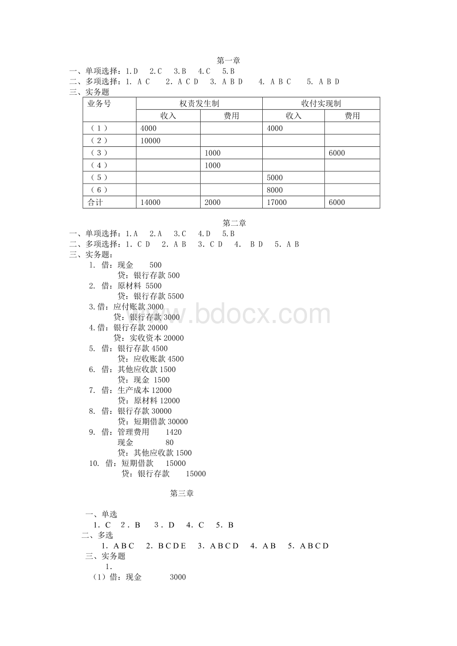 浙江财经学院会计课后习题答案Word下载.doc