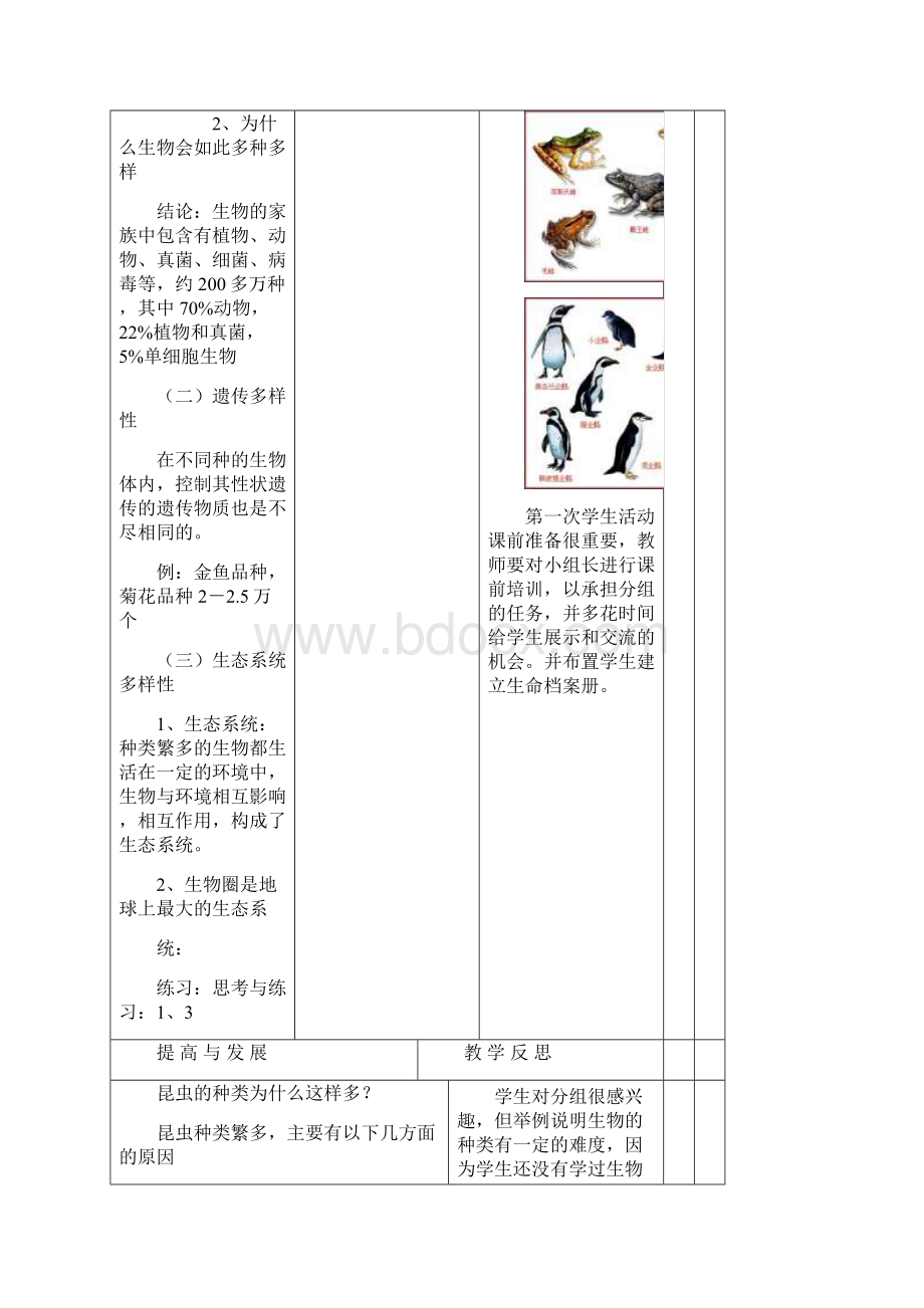 精品北师大版生物七年级上册生物最新精品教案完整版Word格式.docx_第3页