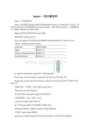 hspice一些注解进阶.docx