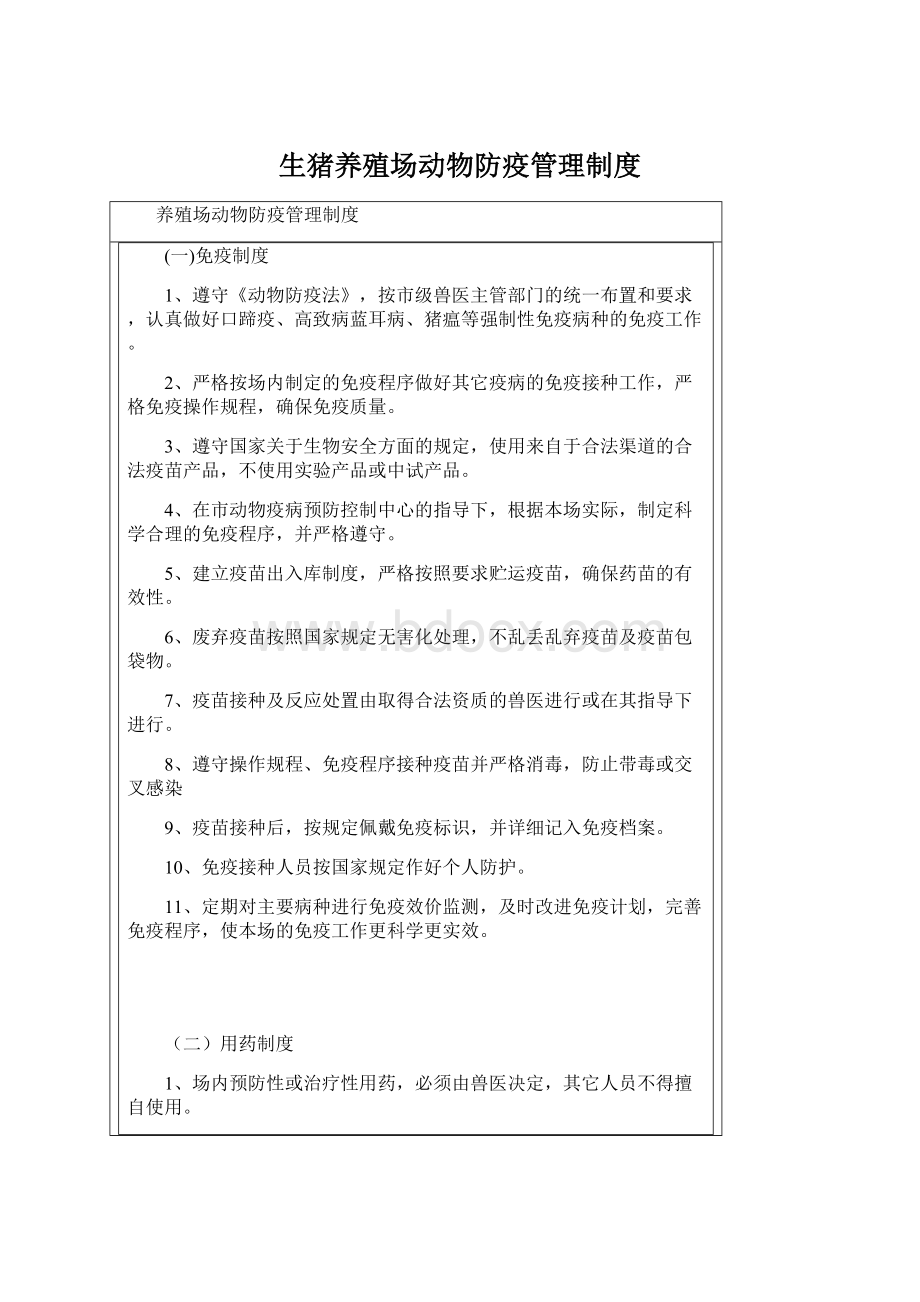 生猪养殖场动物防疫管理制度Word文档格式.docx