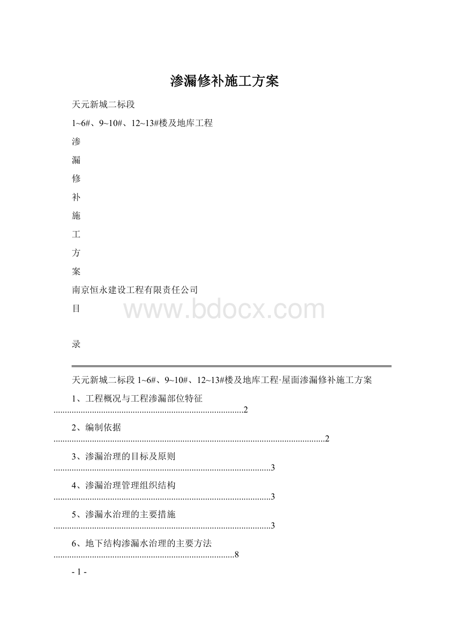 渗漏修补施工方案.docx_第1页