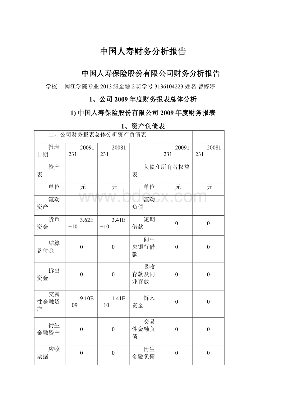 中国人寿财务分析报告.docx_第1页