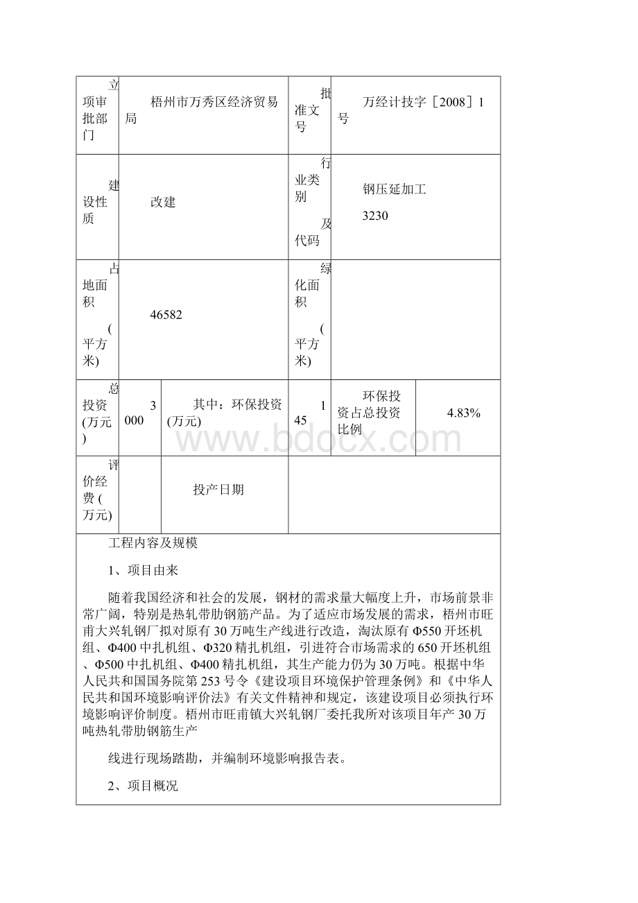 热轧钢筋生产线环境影响评价报告书.docx_第2页