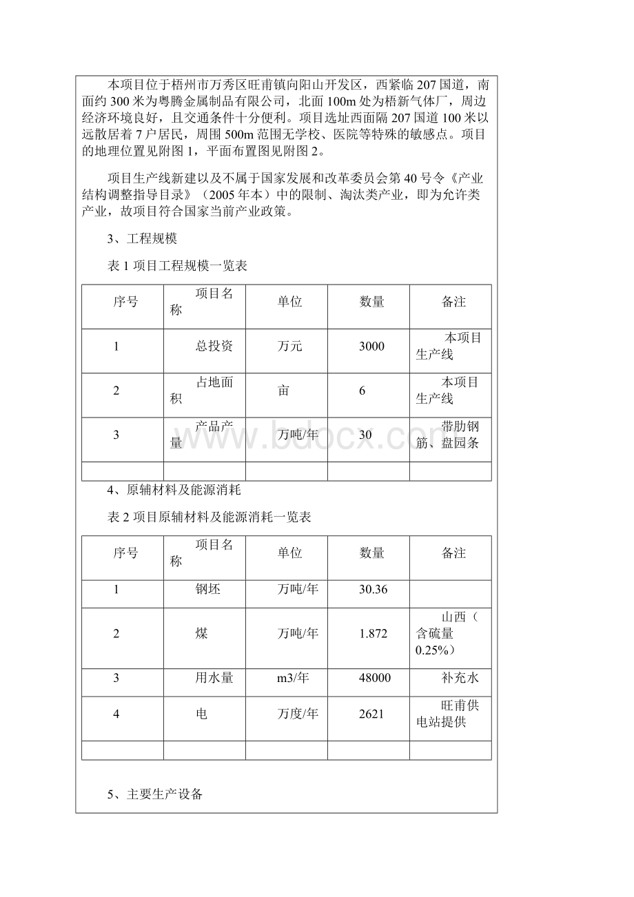 热轧钢筋生产线环境影响评价报告书Word格式.docx_第3页