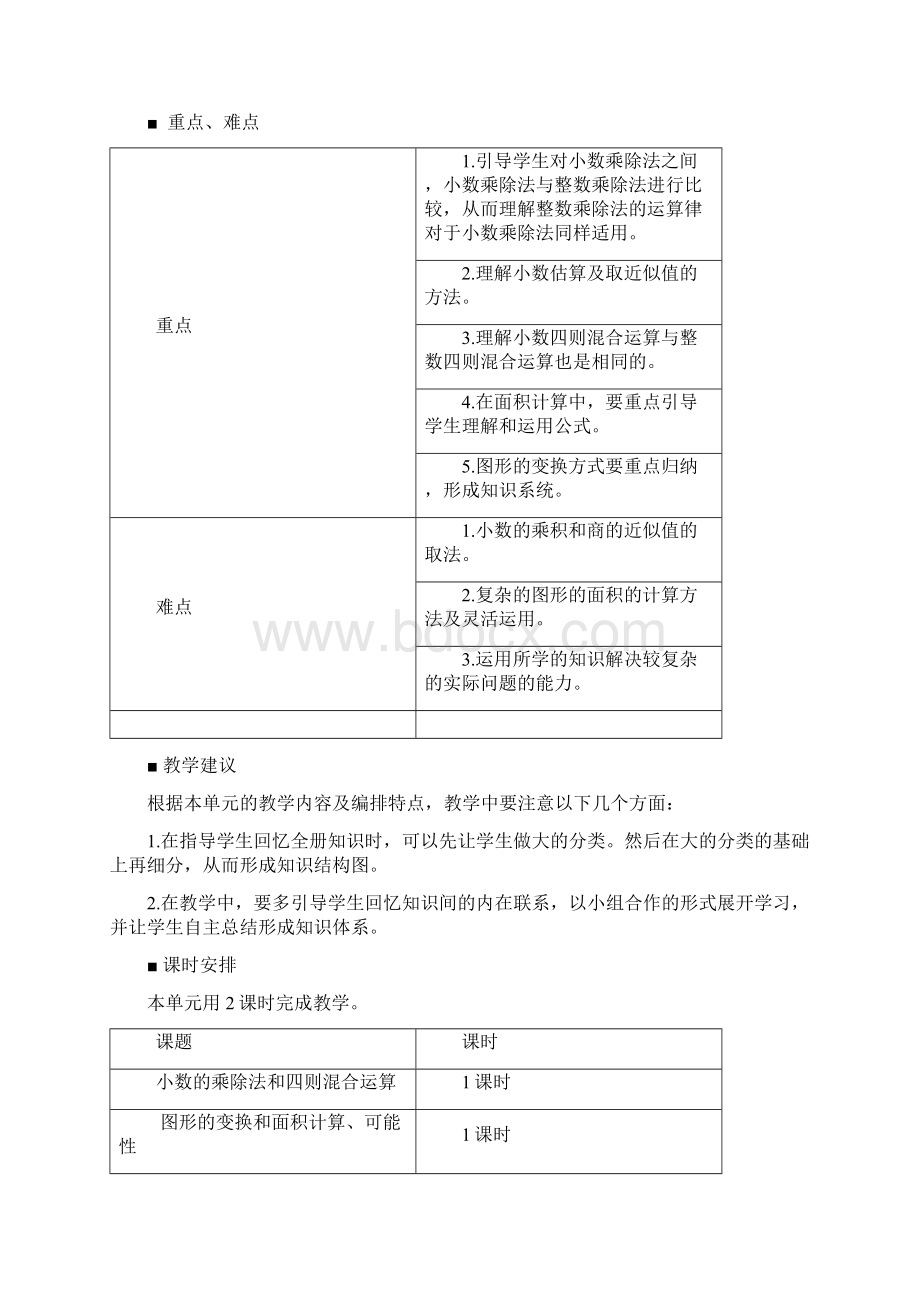 最新西师大版五年级数学上册第七单元总复习教学设计及反思.docx_第2页