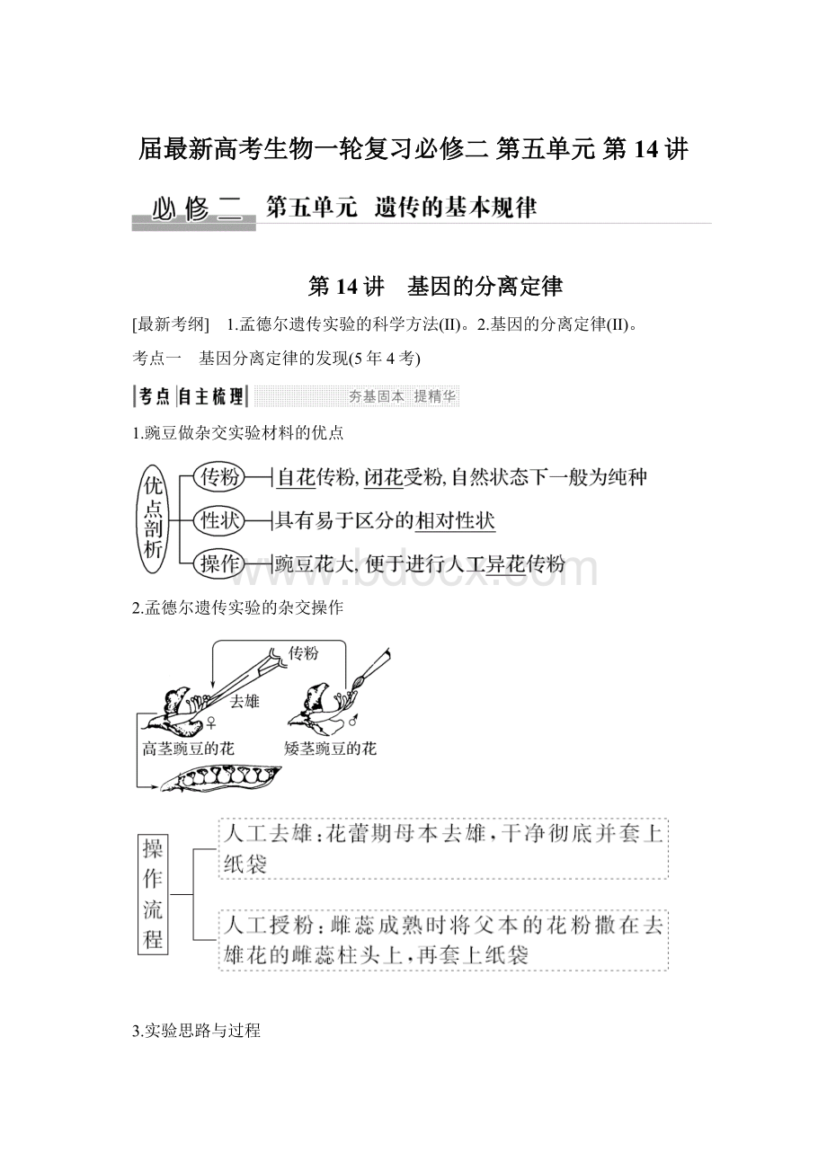 届最新高考生物一轮复习必修二 第五单元 第14讲Word文档下载推荐.docx_第1页