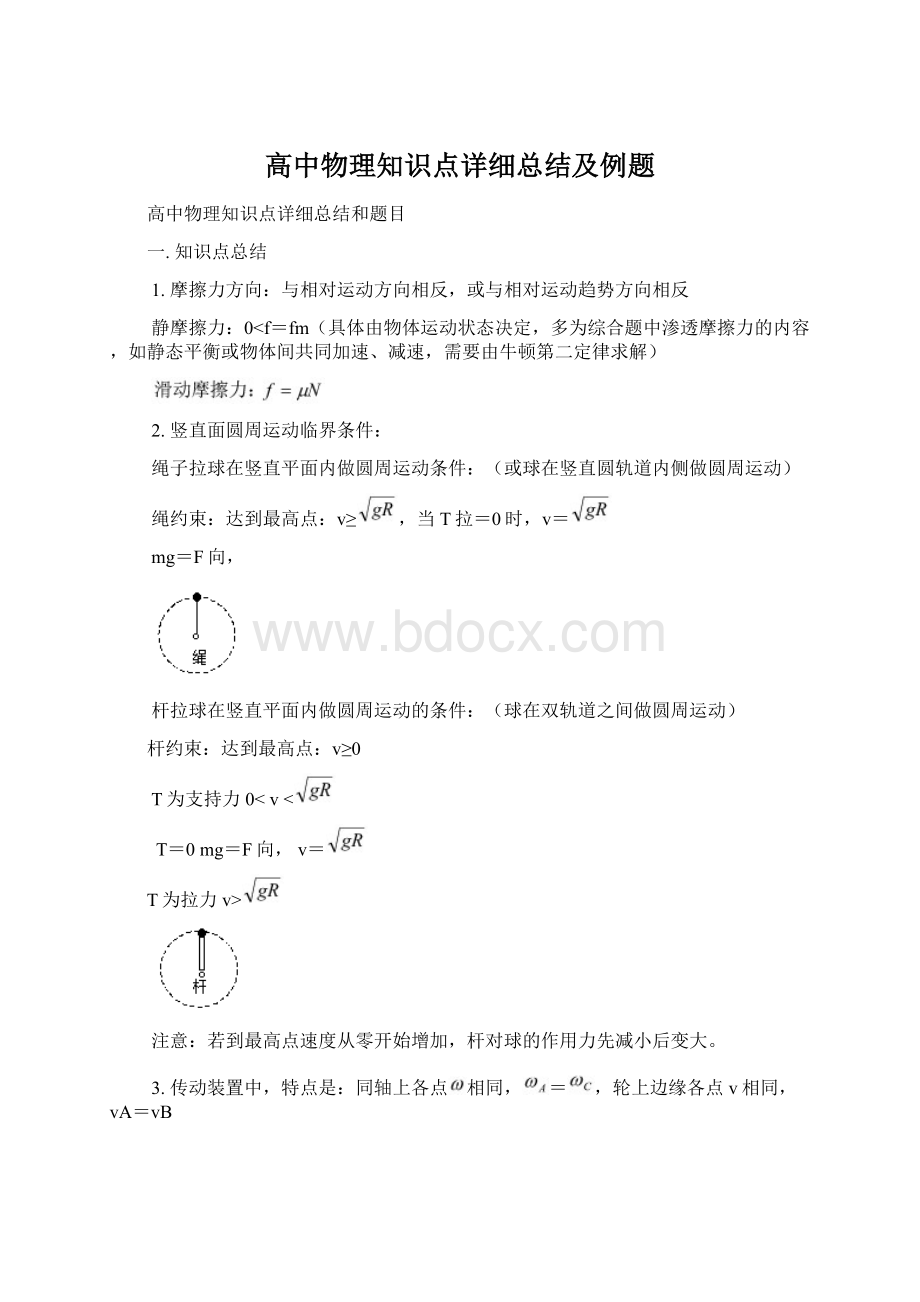 高中物理知识点详细总结及例题Word下载.docx