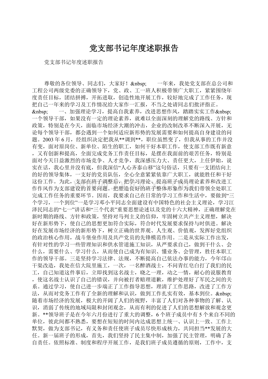 党支部书记年度述职报告文档格式.docx