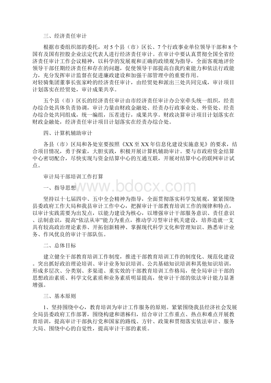 审计局审计项目工作打算与审计局干部培训工作打算汇编.docx_第3页