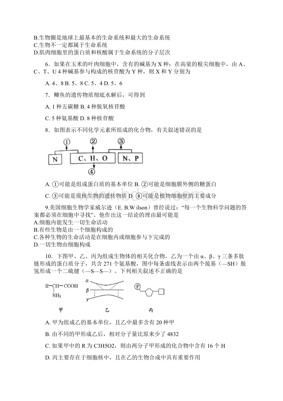 广东省揭阳市惠来县学年高一生物上学期期中Word文档格式.docx_第2页