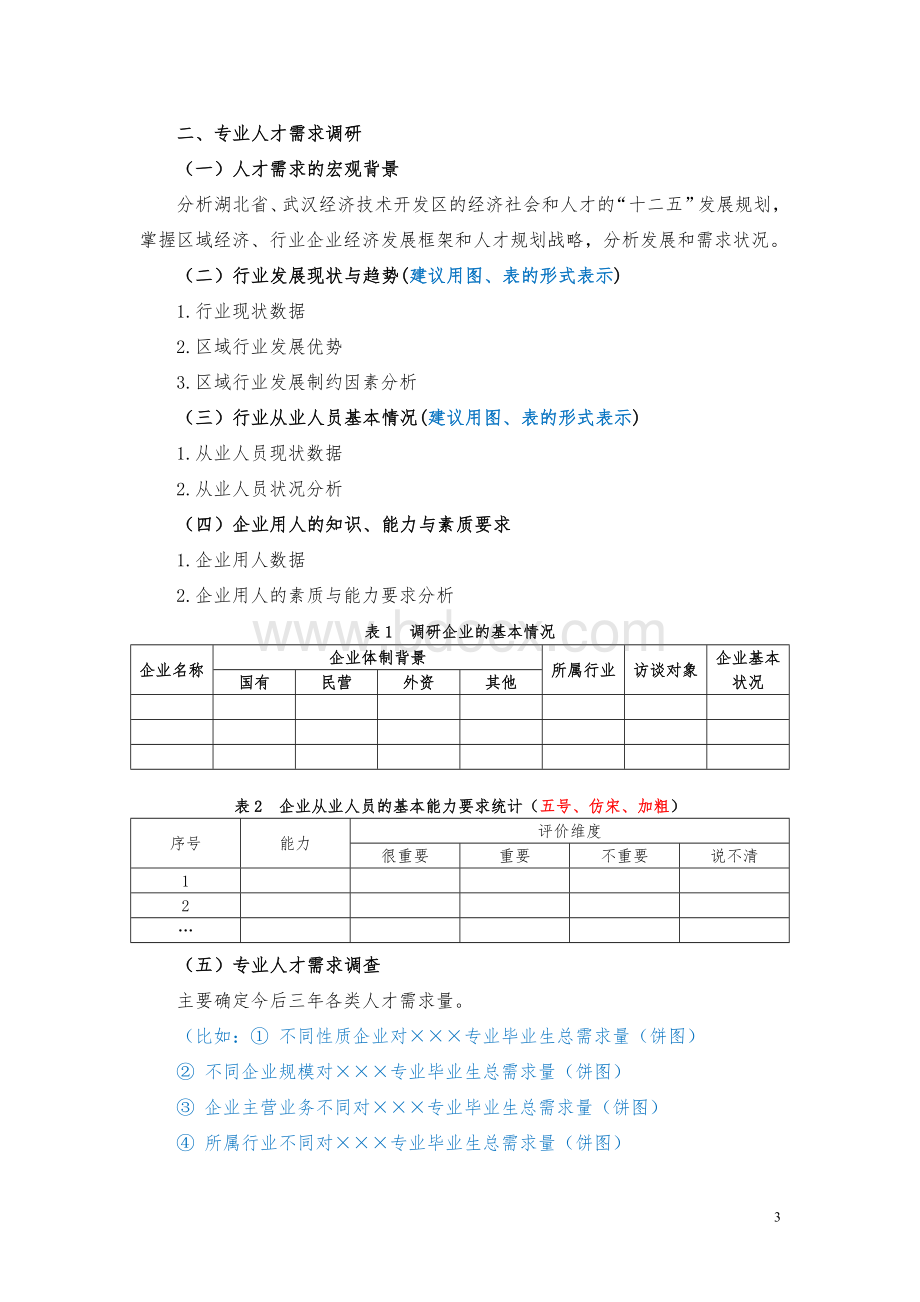 人才需求调研相关表格及报告模板Word文件下载.doc_第3页