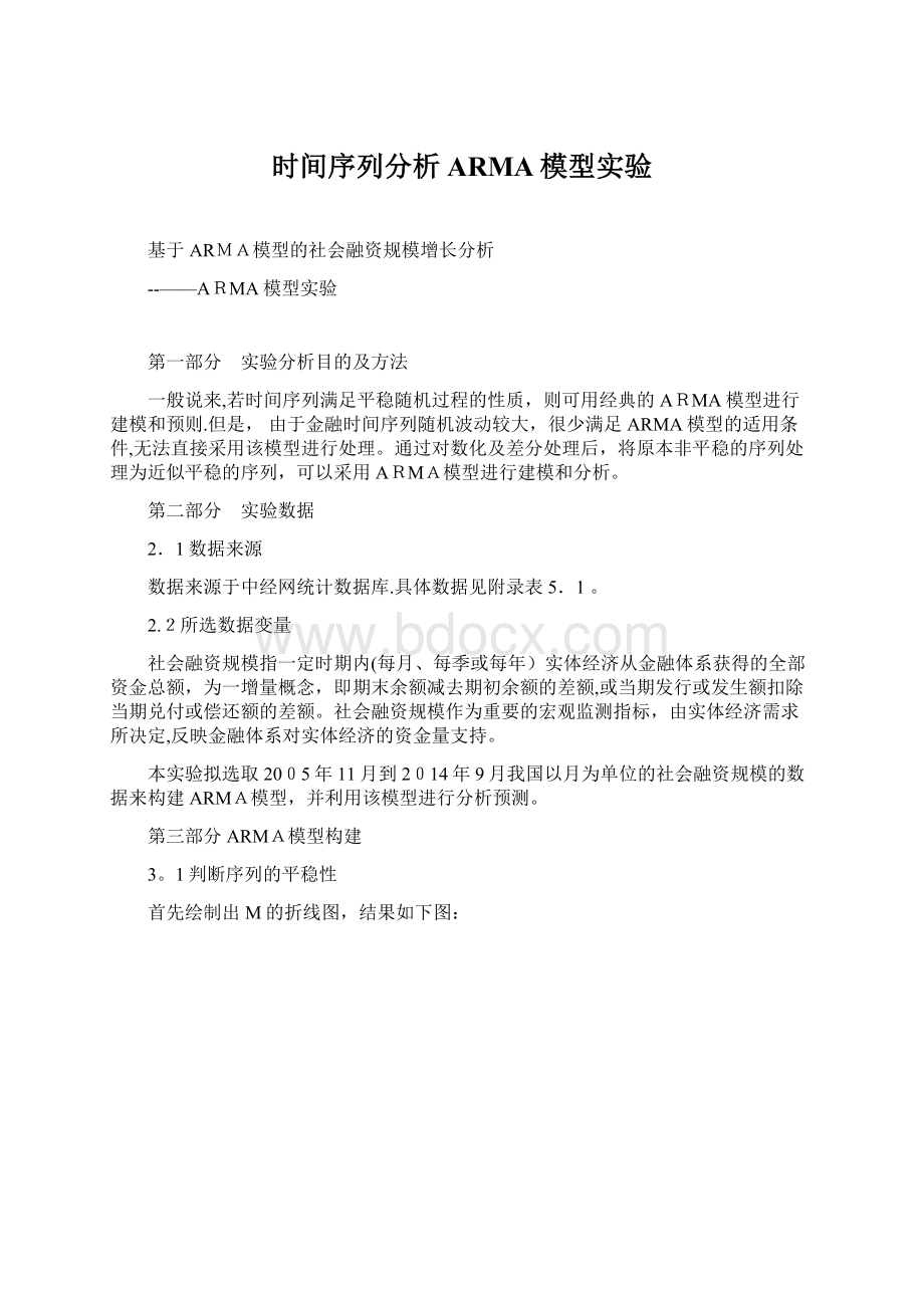 时间序列分析ARMA模型实验Word格式.docx_第1页