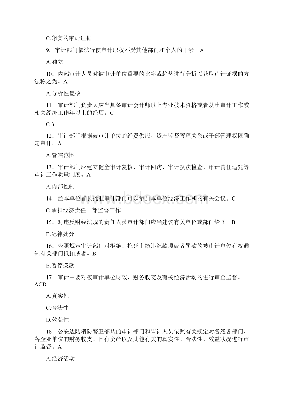 精编审计岗位考试题库358题含标准答案文档格式.docx_第2页