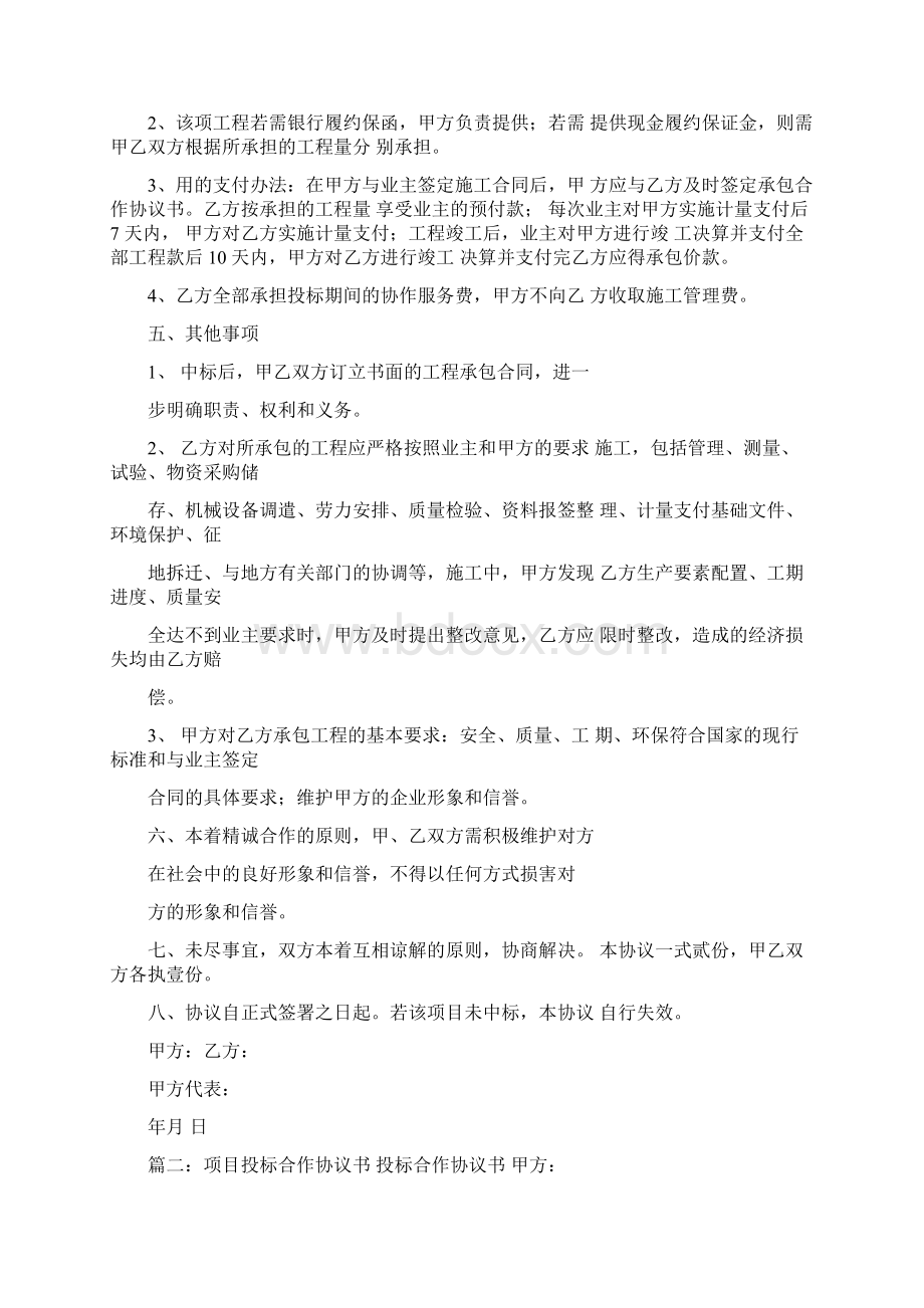 项目投标合作协议书Word文件下载.docx_第3页