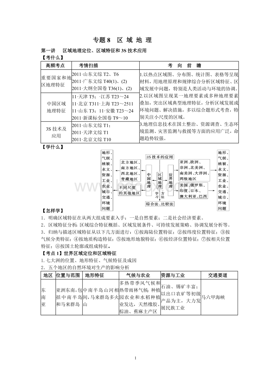 专题8区域地理.doc_第1页