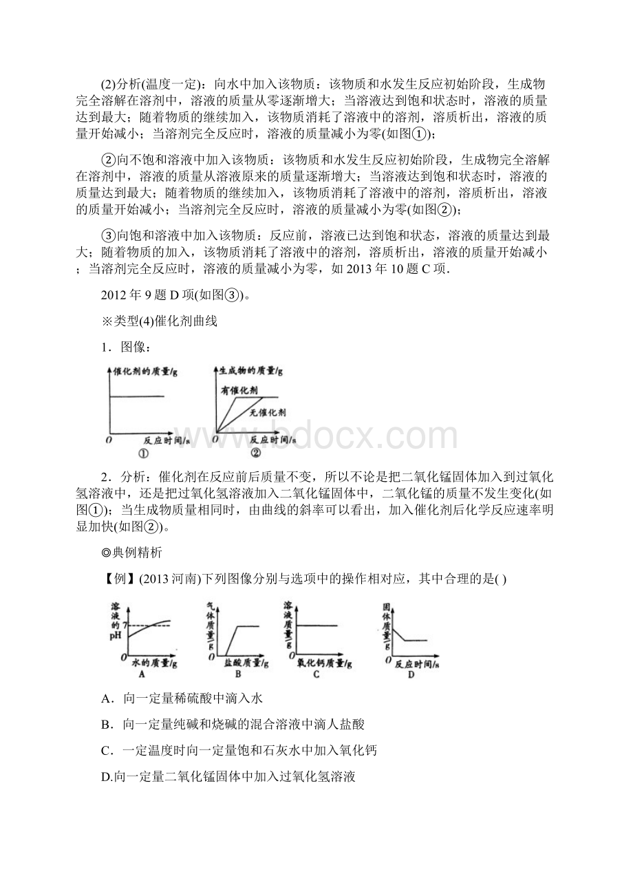 九年级化学 专题89坐标曲线类试题.docx_第3页