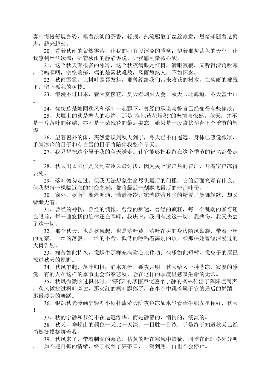 关于秋天的伤感的句子文档格式.docx_第2页