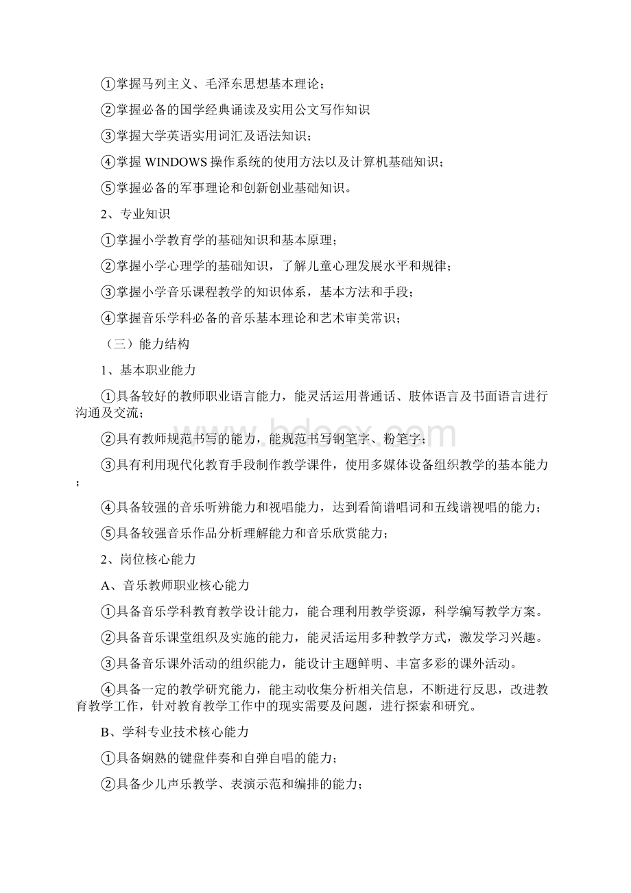 三年制高职音乐教育人才培养方案Word文档下载推荐.docx_第3页