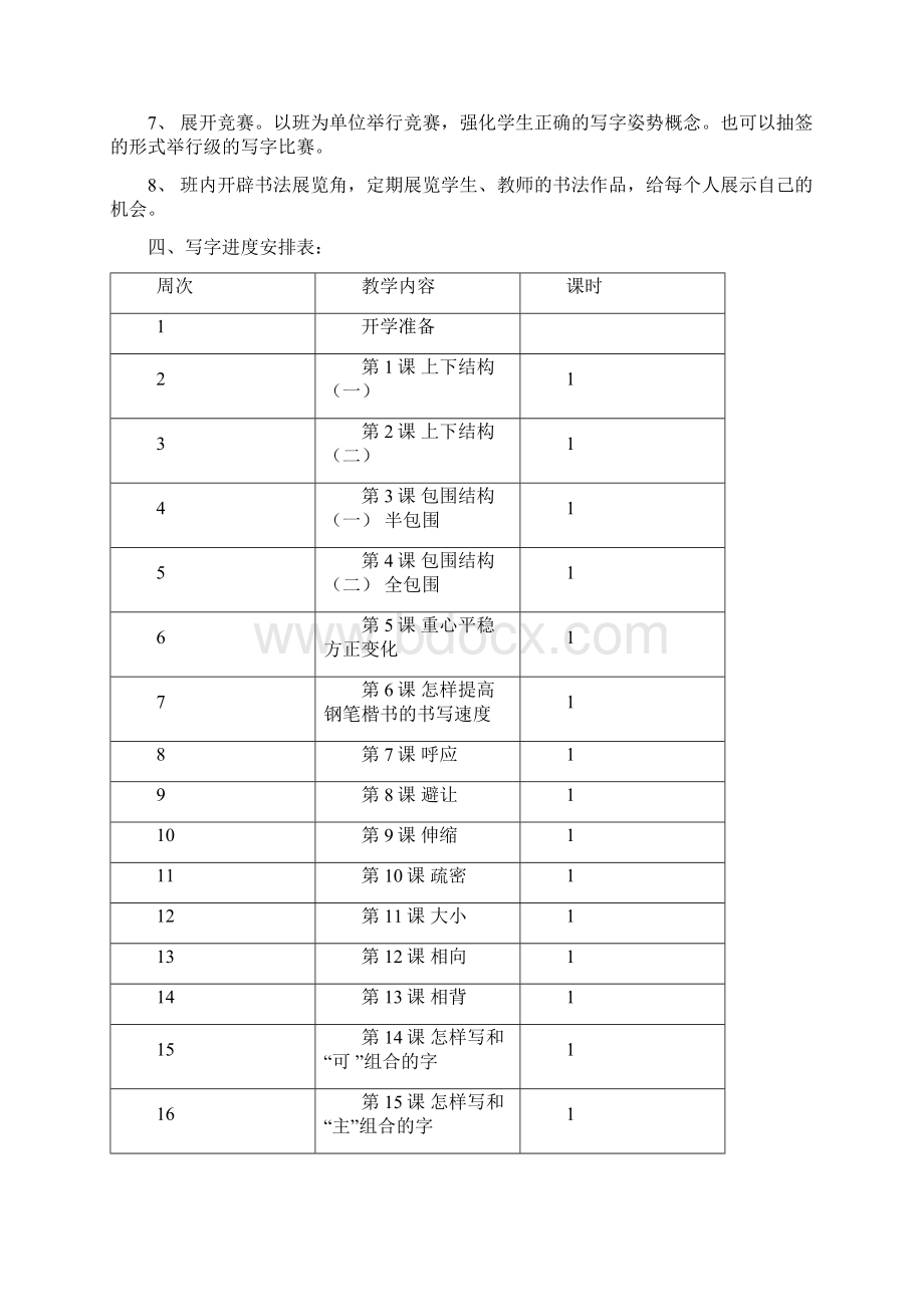 小学六年级下册写字教学计划和教案Word文件下载.docx_第2页