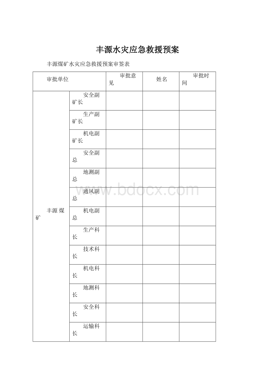 丰源水灾应急救援预案文档格式.docx_第1页