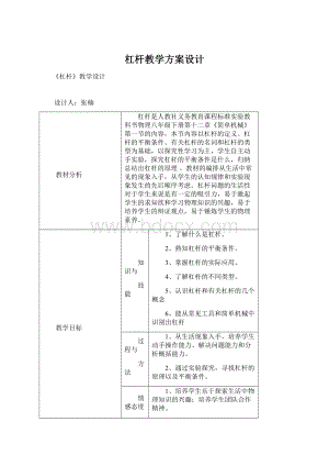 杠杆教学方案设计.docx