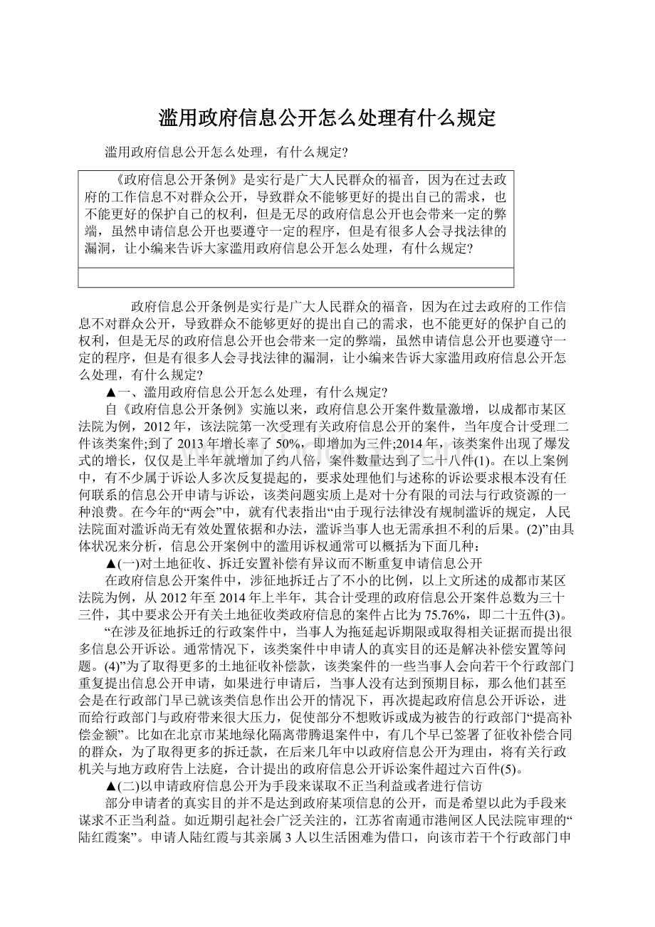 滥用政府信息公开怎么处理有什么规定.docx