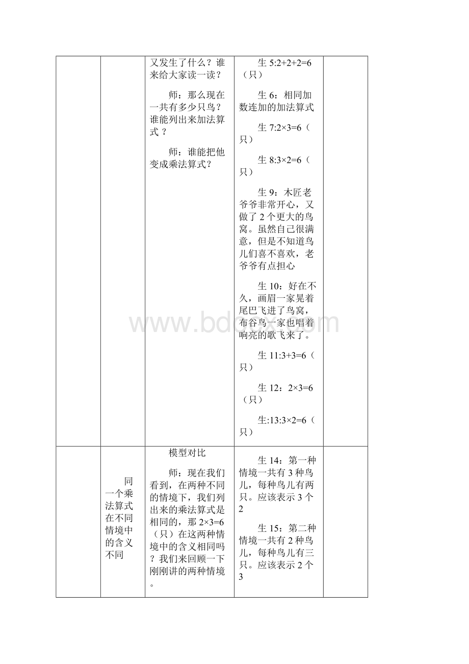 北师大版二上乘法地意义鸟儿鸟儿飞进来2课时Word文档格式.docx_第3页