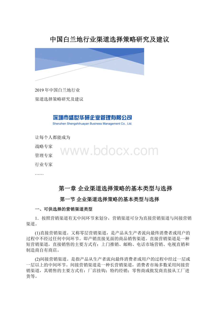 中国白兰地行业渠道选择策略研究及建议.docx