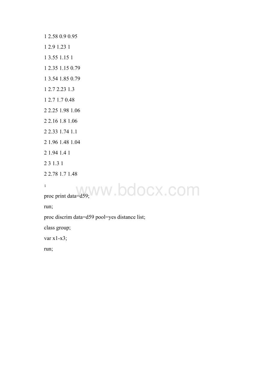 应用多元统计分析SAS作业文档格式.docx_第2页