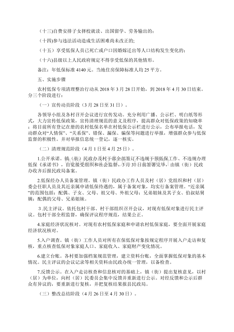 全县农村低保专项清理整治行动实施方案文档格式.docx_第3页