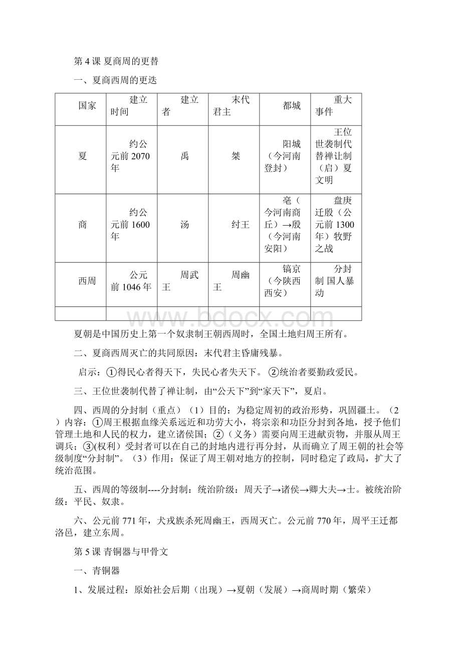 七年级上学期历史复习知识点Word格式.docx_第3页