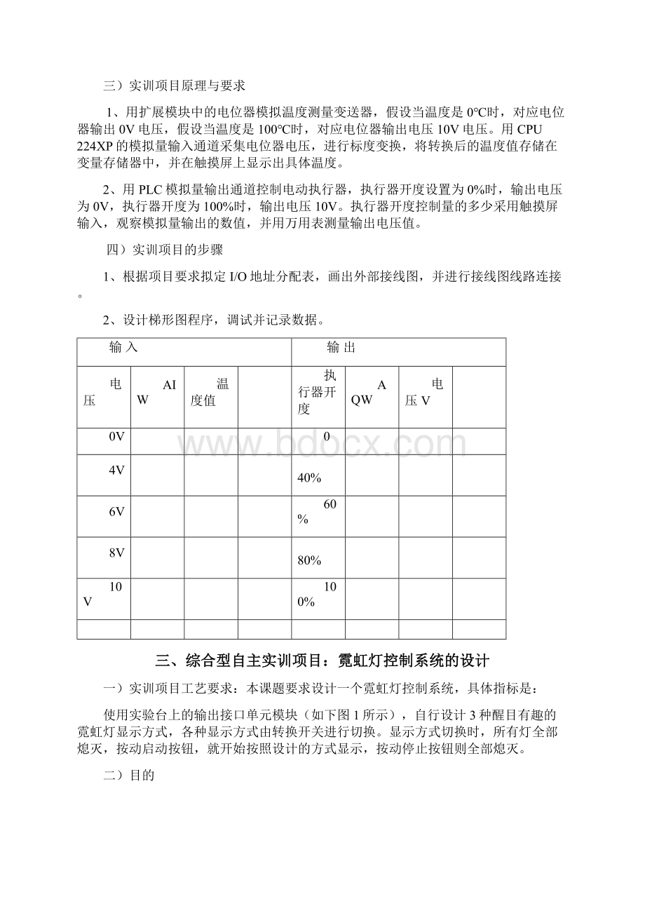 PLC控制技术实训报告霓虹灯闪烁设计.docx_第2页