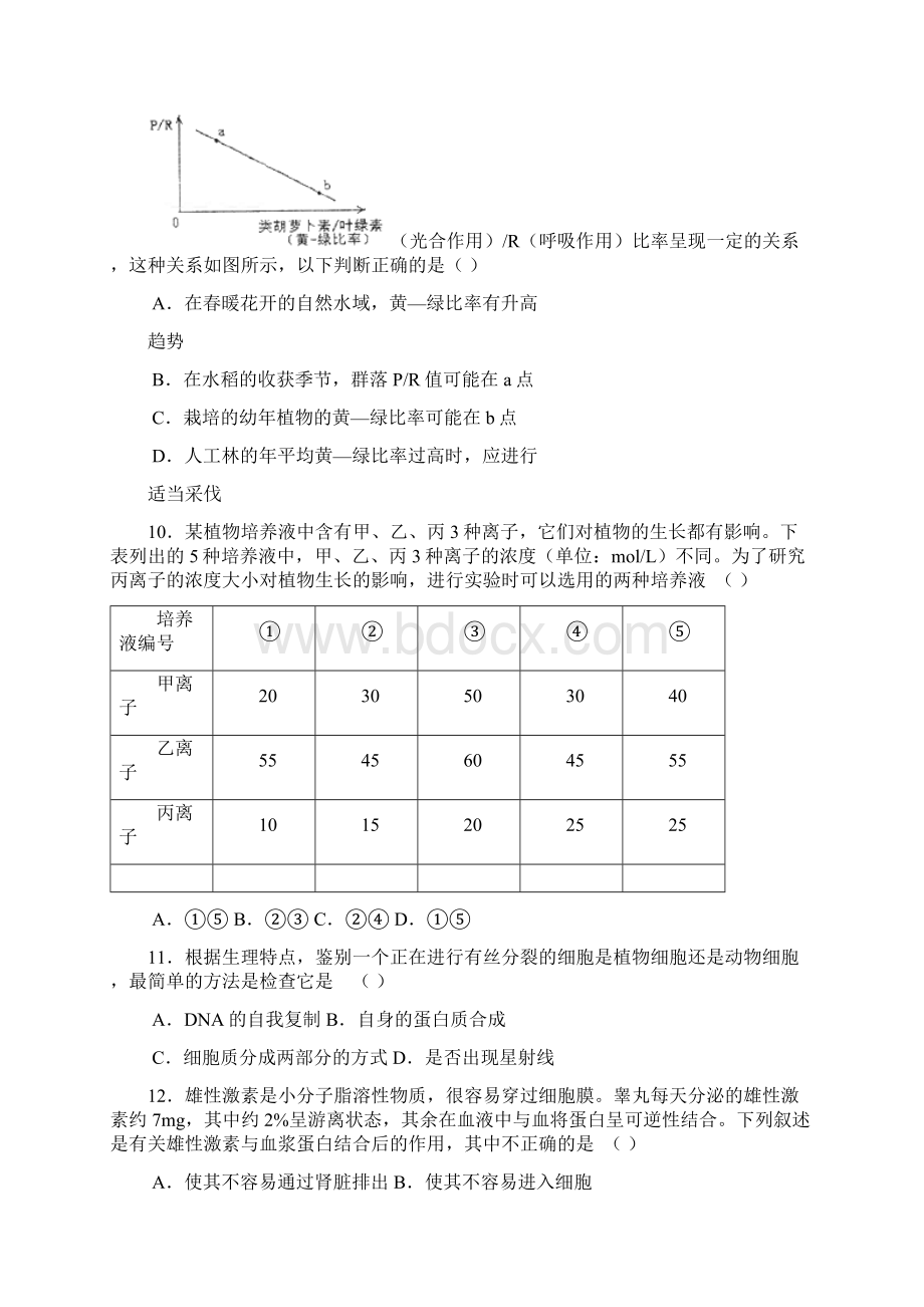 最新江苏省盐城市学年度第一学期高三年级质量检测 精品Word文件下载.docx_第3页