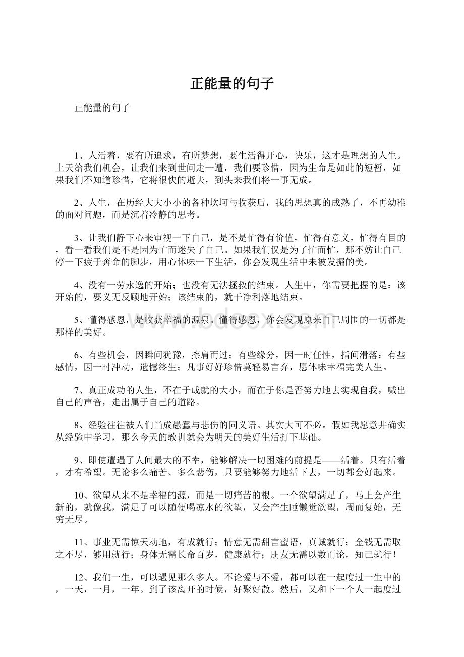 正能量的句子Word格式文档下载.docx_第1页