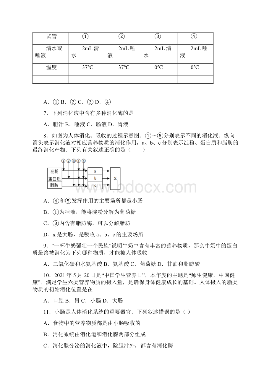 山东省德州市禹城市伦镇中学学年七年级下学期月考生物试题.docx_第2页