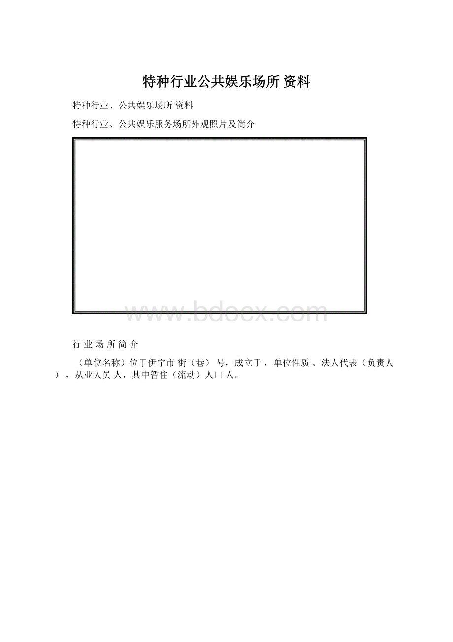 特种行业公共娱乐场所资料.docx