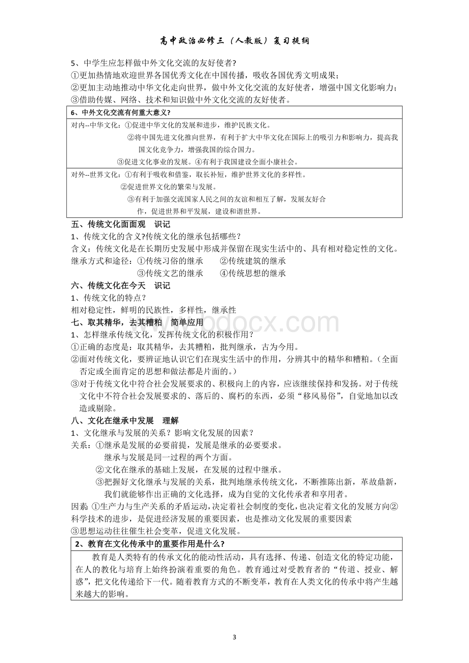 人教版政治必修三复习提纲文档格式.doc_第3页