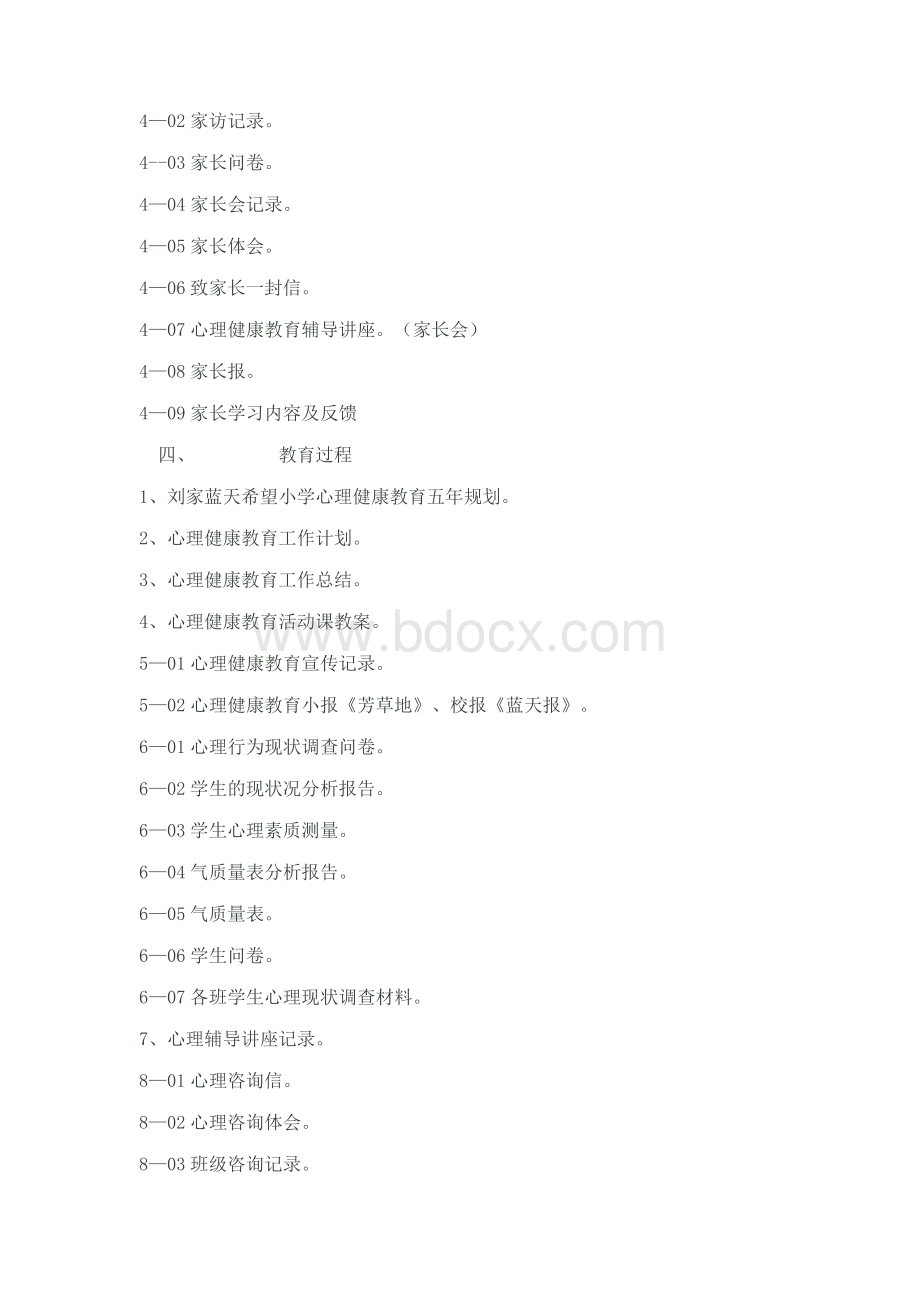 心理健康教育档案目录Word格式.doc_第2页